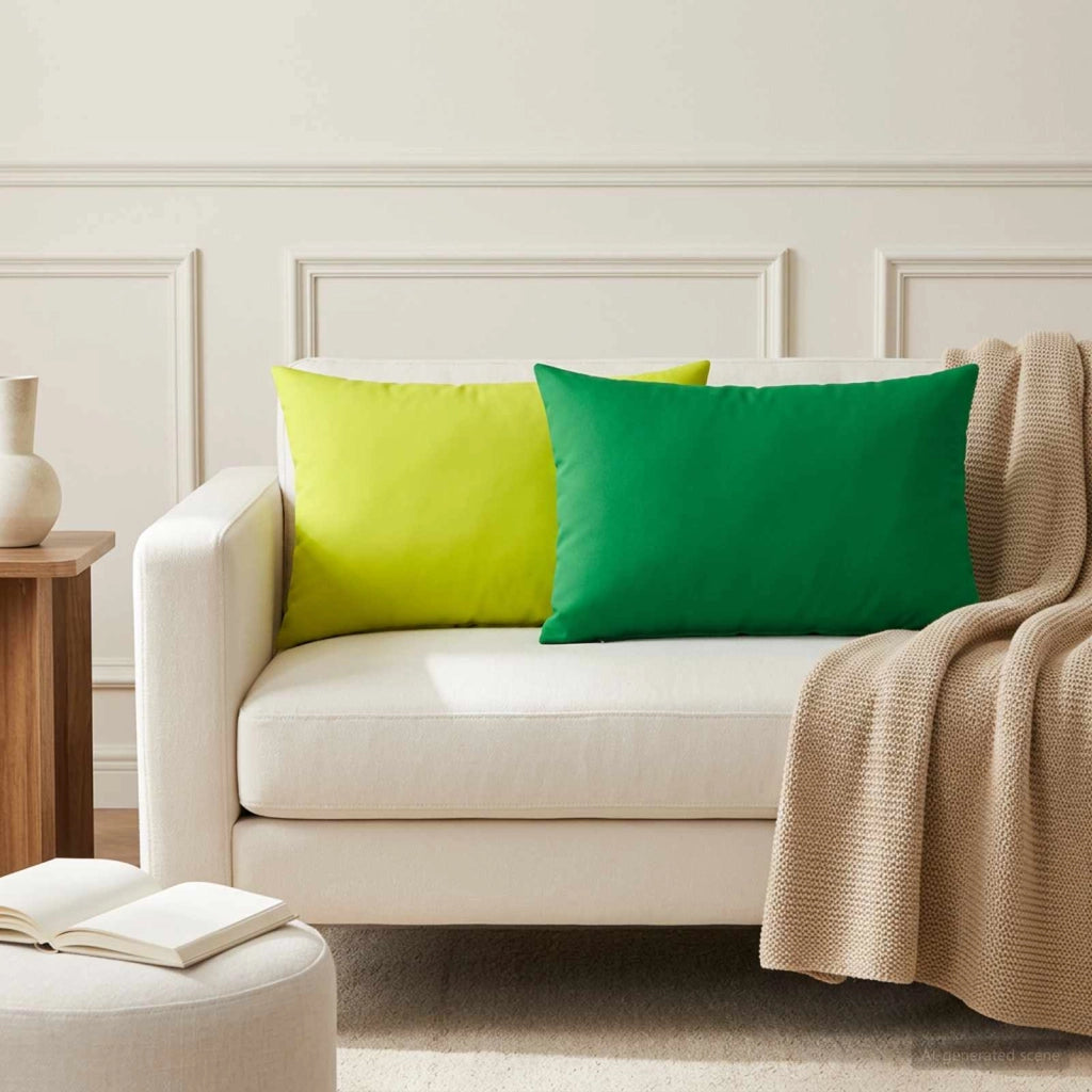 Federa 2 pcs HEERLEN Verde 40 x 60 cm Poliestere 909293