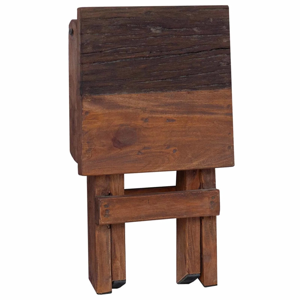 Pouf Naturale 30 x 30 x 48 cm Legno massello di recupero