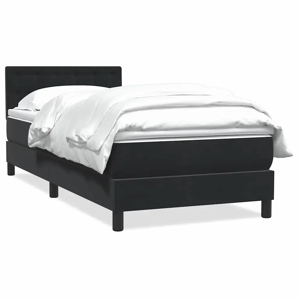 vidaXL Giroletto a Molle con Materasso Nero 80x220 cm Velluto