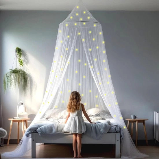 Tenda da letto con stelle luminose - Decorazione per camera da letto per bambini e adulti