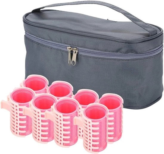 Set di Rotoli per Capelli in Plastica con Manico Grande Resistenti al Calore