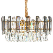 Lampadario in ottone, metallo e cristalli di vetro ⌀ 48 cm Lampada a sospensione stile glamour