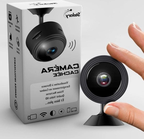 Camera Mini HD 1080P - Viso notturno di sorveglianza discreto - Camera di sicurezza per la casa - Micro SD 128 GB - WiFi - Bluetooth - Facile da installare