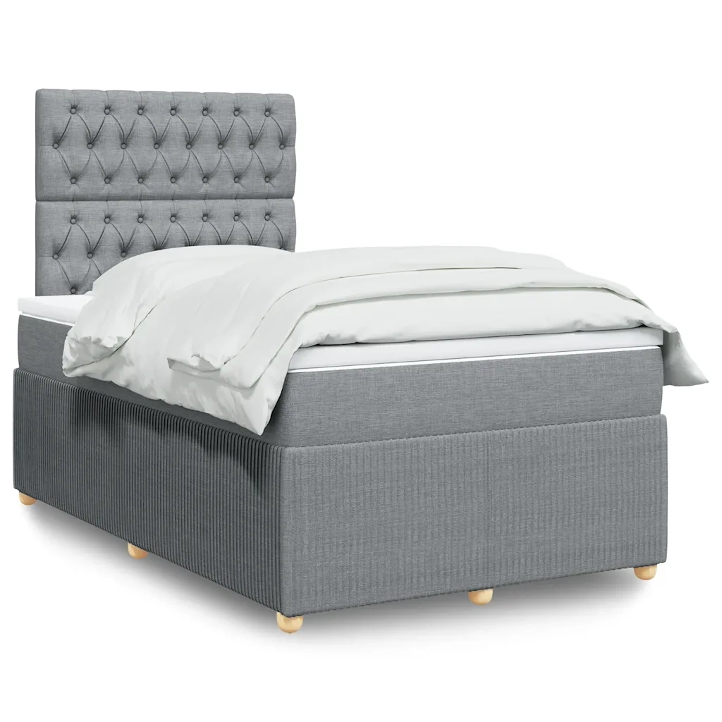 Giroletto a Molle con Materasso Grigio Chiaro 120x200cm Tessuto 3292030