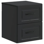 Mobiletto da notte a muro con cassetto Nero 34,5 x 33 x 40 cm