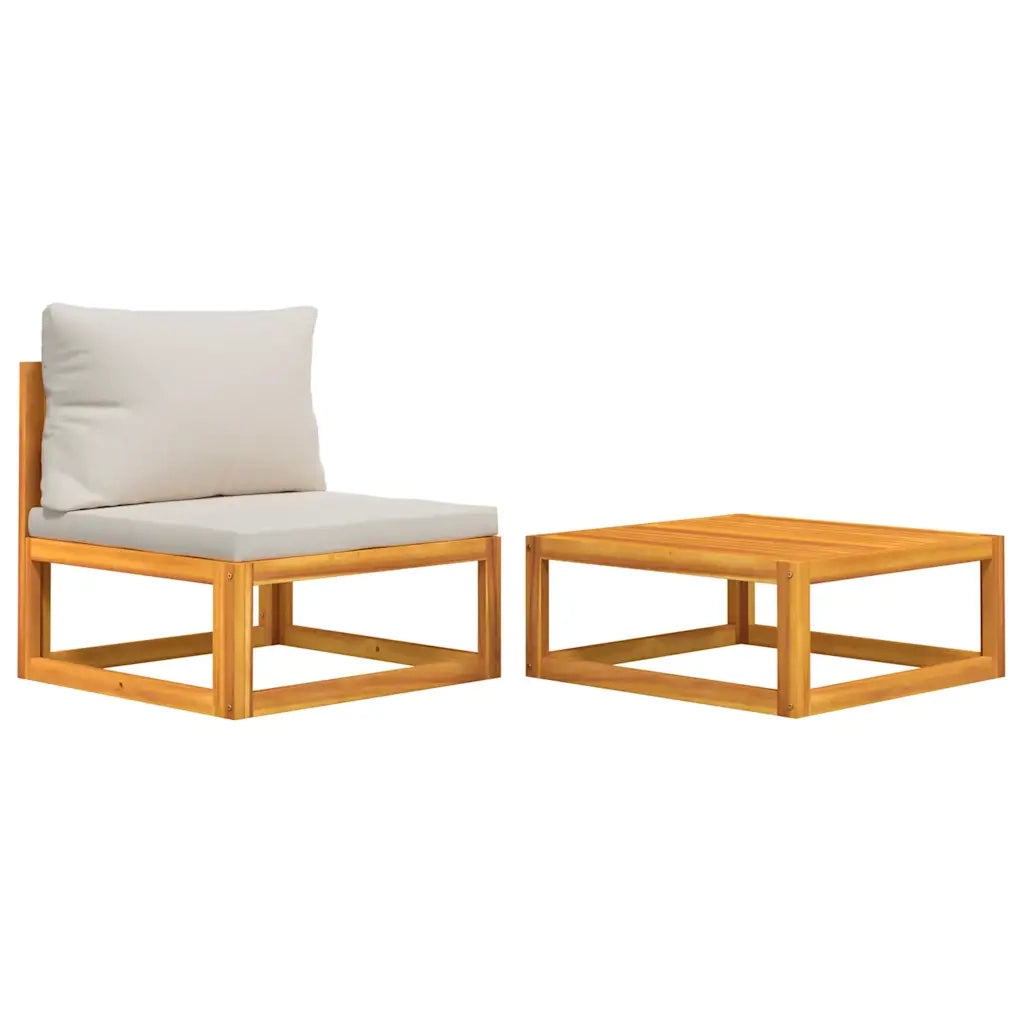 Salotto da Giardino-Set Divani da Giardino 2pz con Cuscini Legno Massello di Acacia 634527