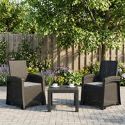 Sedia da giardino reclinabile effetto rattan 2 pcs Antracite PP 8012017