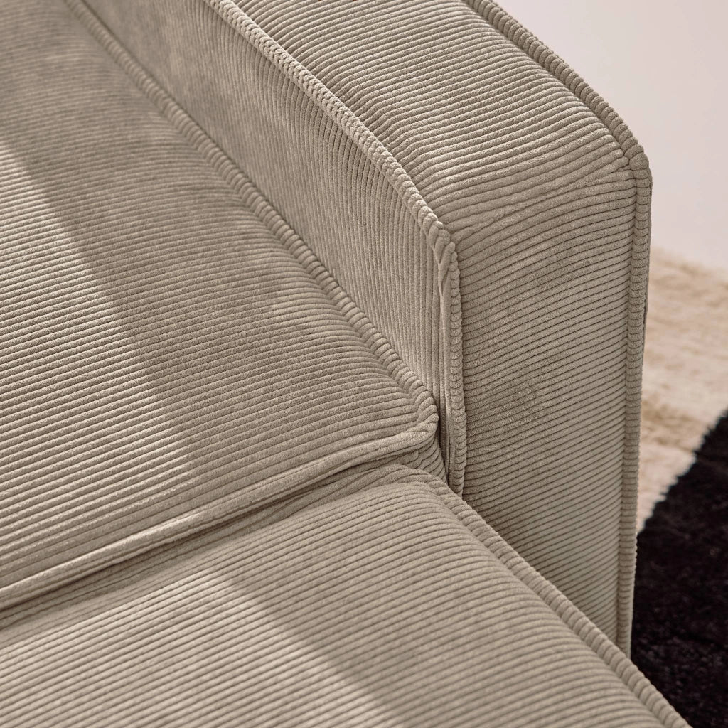 Divano letto in velluto a coste,  3 posti, beige