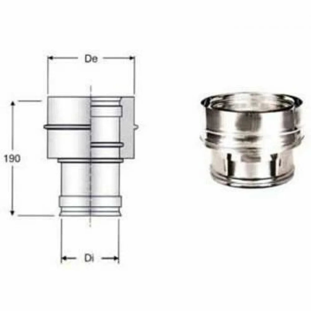 Inox doppia parete aisi 316 racc ordo caldaia d.130f 130 180