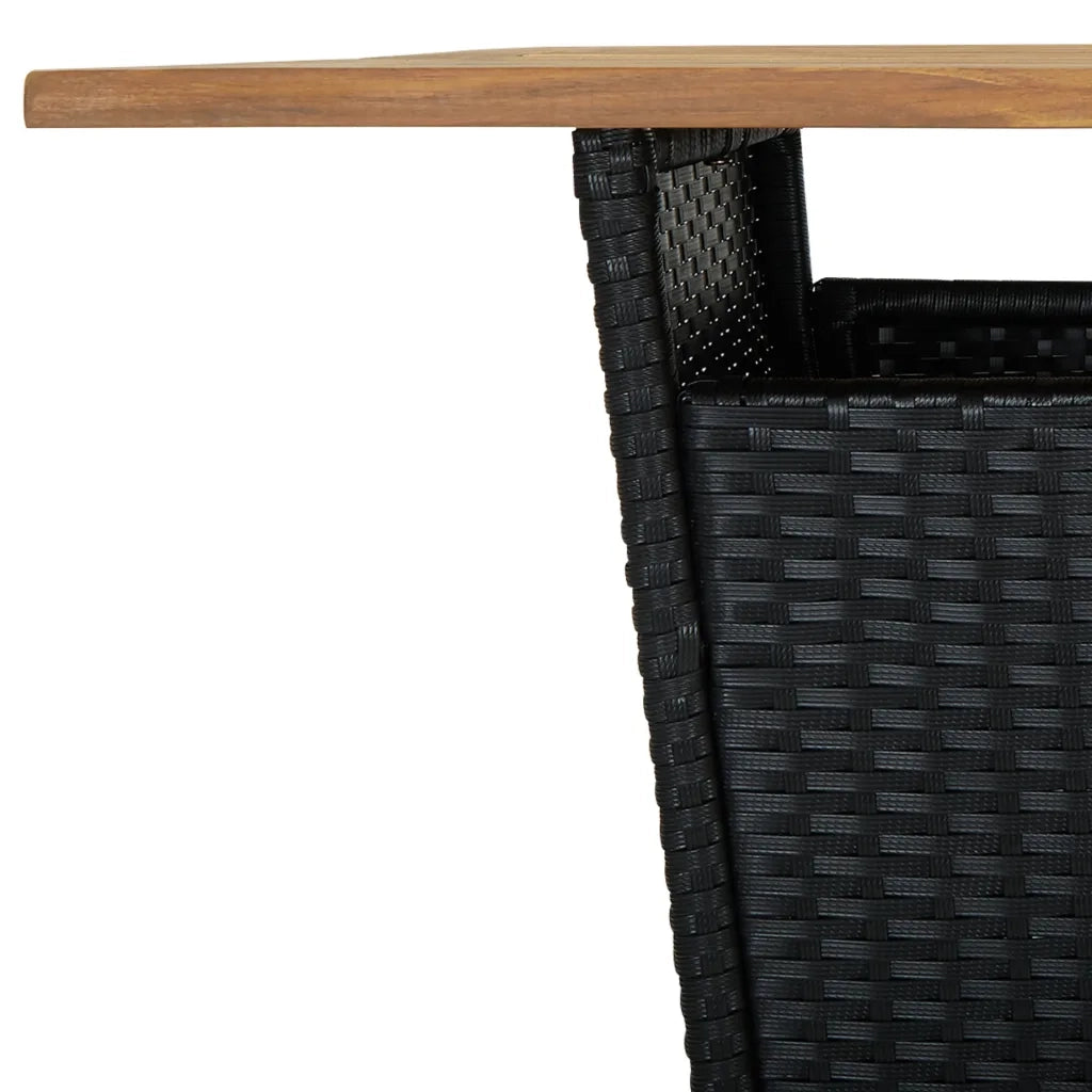 Set Bar da Giardino 5 pz con Cuscini in Polyrattan Nero 3094804