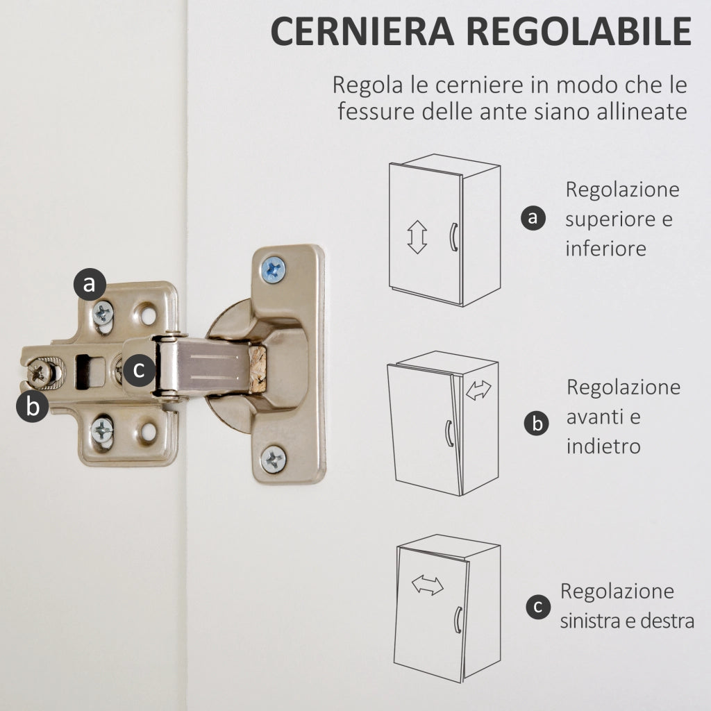 Armadio a Due Ante in Legno con Ripiani e Cassetti ¨C Zephmum ¨C Bianco 80x40x180cm