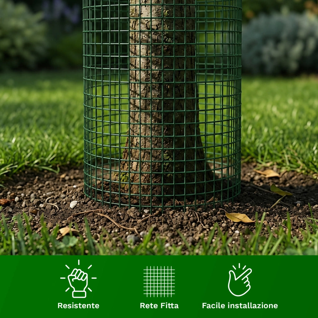 Rete Metallica Verde Rivestita in PVC Maglia Quadrata 12x12 mm per Recinzioni Giardino Orto Pollai Protezione Alberi Rete Elettrosaldata Rigida Varie Misure  0.5x5Metri