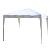 GAZEBO STRUTTURA IN ACCIAIO PIEGHEVOLE RIVESTIMENTO TESSUTO OXFORD BIANCO 3X3M