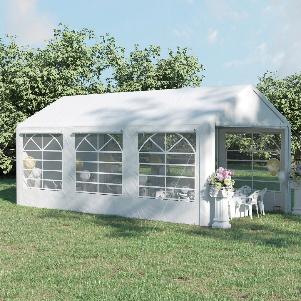 Tenda da giardino 6x3m ¨C zephmum ¨C 4 pareti 6 finestre bianco
