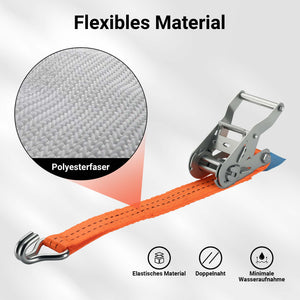 Cinghia di ancoraggio a cricchetto Set 4 cinghie di fissaggio 6 m 3000 daN