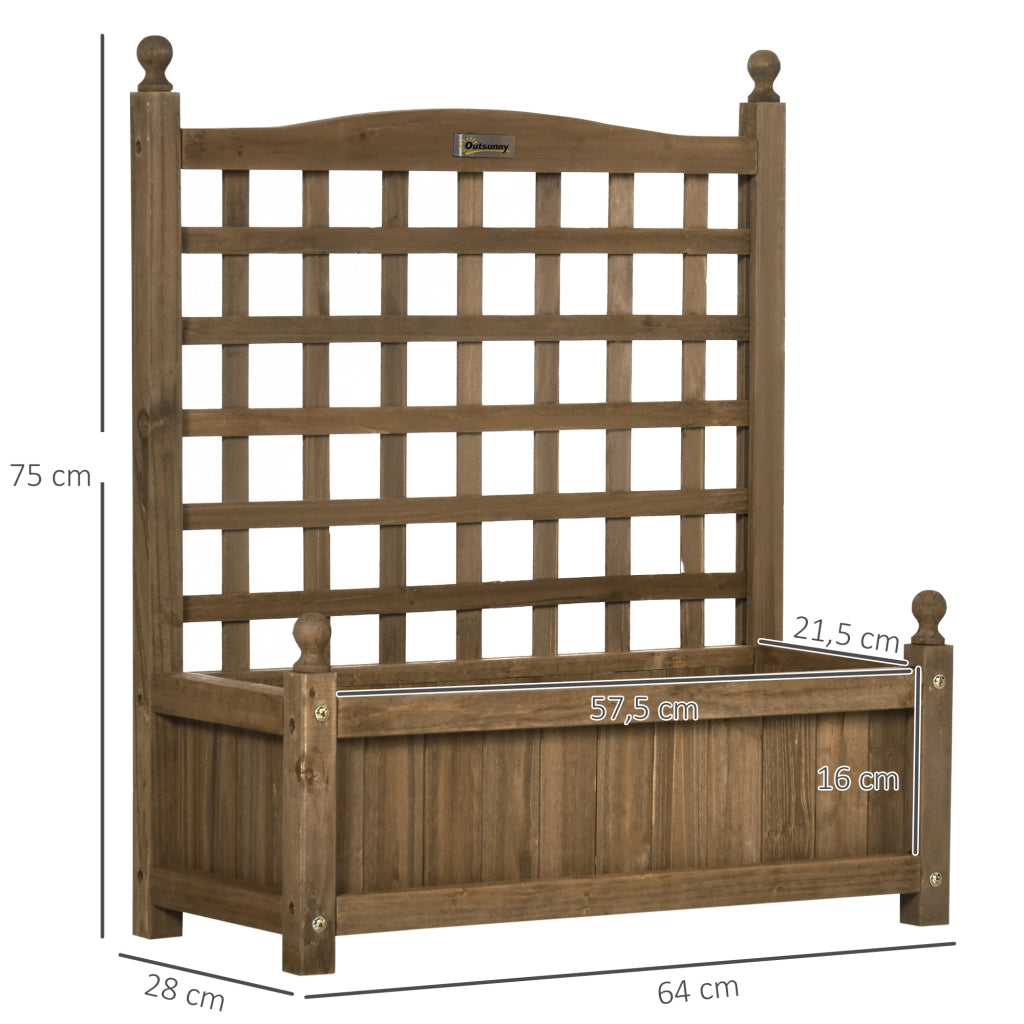 Fioriera con griglia ¨C Minimal ¨C Legno massello 64x28x75 cm