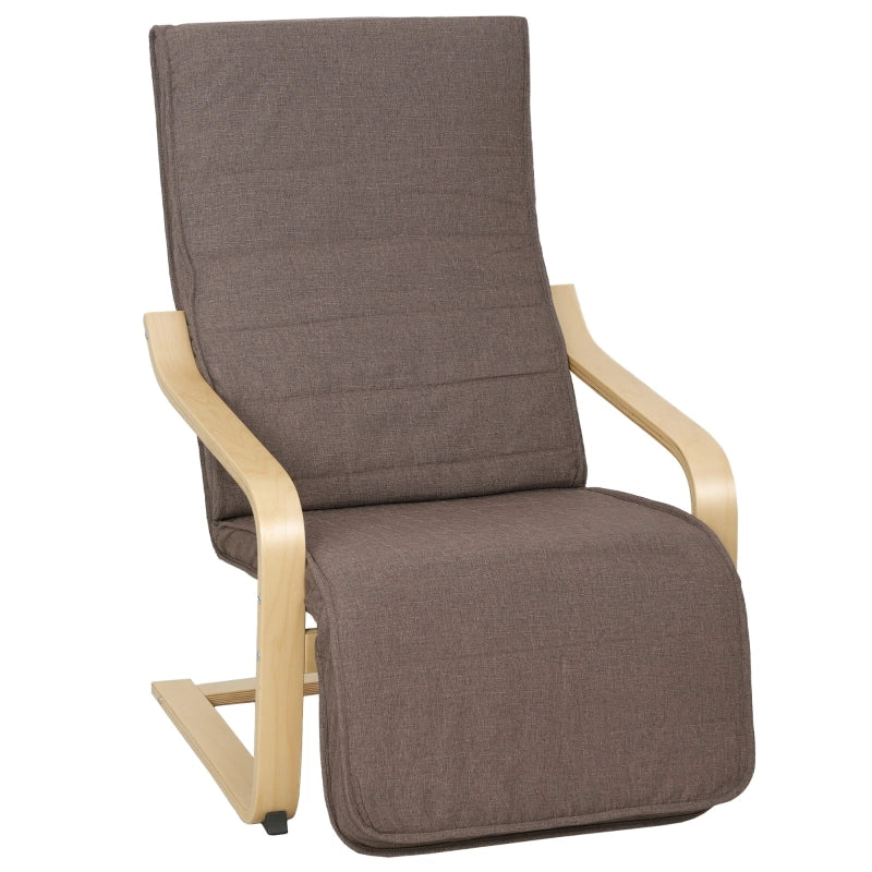 POLTRONA Relax con poggiapiedi regolabile 66,5x94x100 cm Marrone