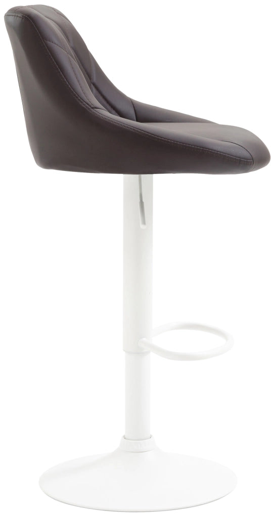 Sgabello Lazio in similpelle marrone,bianco