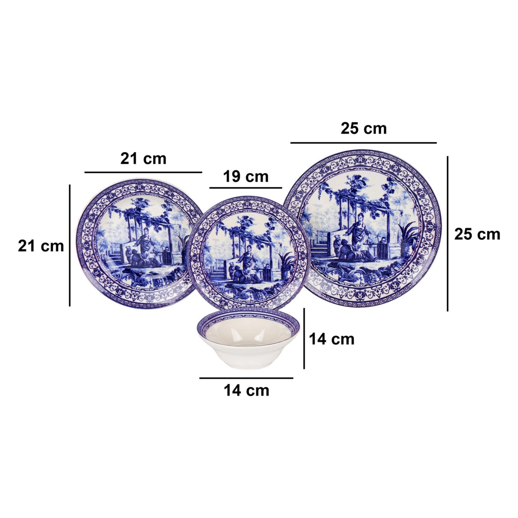 Nimosene, Servizio Piatti set da 24, blu