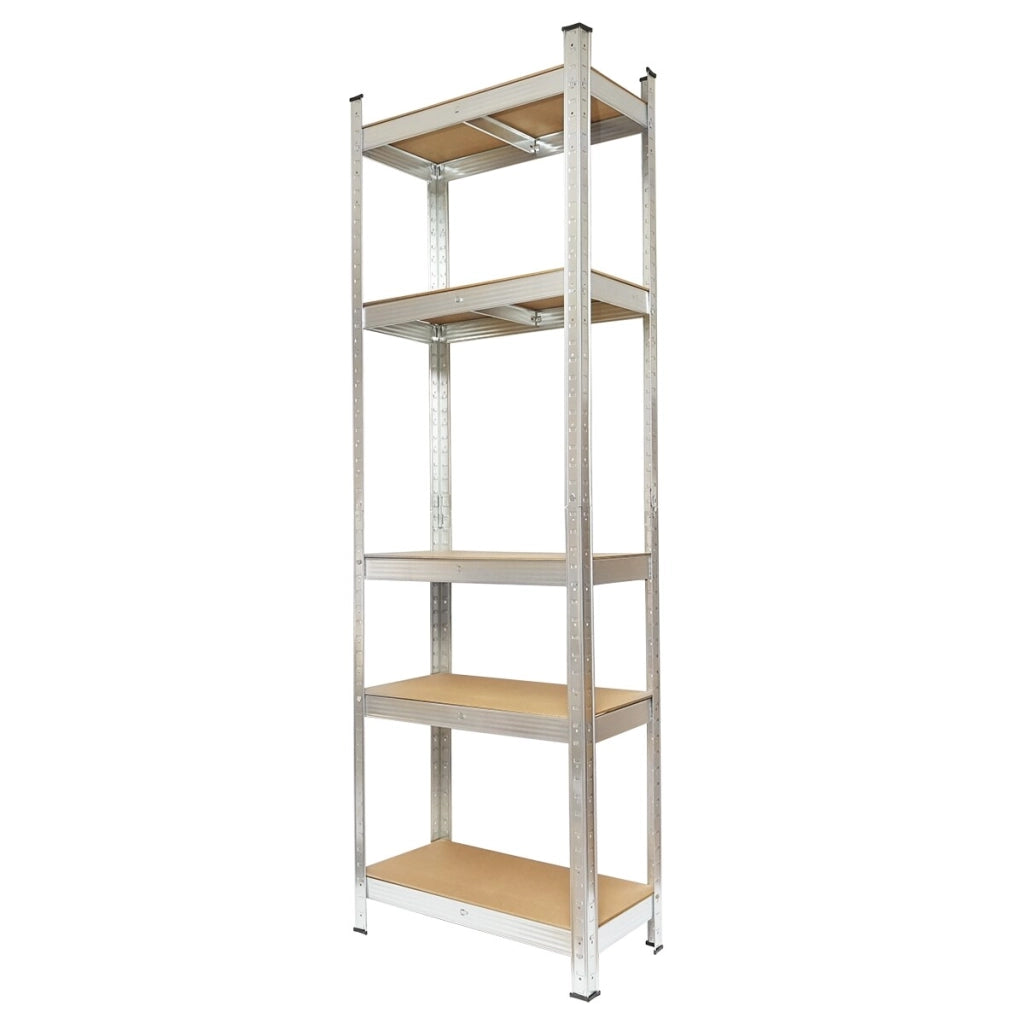 Scaffale Metallico con 5 Ripiani in MDF, 170x80x30 cm, Montaggio Senza Viti