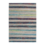Tappeto Kilim Evita in lana e seta naturale e blu 120x170 cm