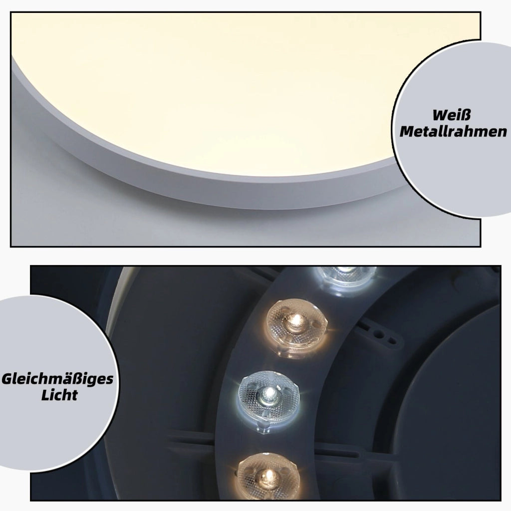 ZMH Lampada da soffitto plafoniera LED bianca IP44 37 cm per interni