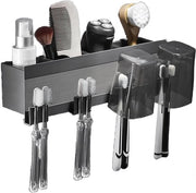 Tappetlo per la stanza da bagno, 4 fessure, design in alluminio, tappetlo con 4 aperture, contenitore angolare, senza fori da borchie, installazione autoadesiva.