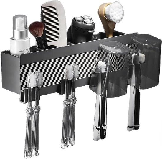 Tappetlo per la stanza da bagno, 4 fessure, design in alluminio, tappetlo con 4 aperture, contenitore angolare, senza fori da borchie, installazione autoadesiva.