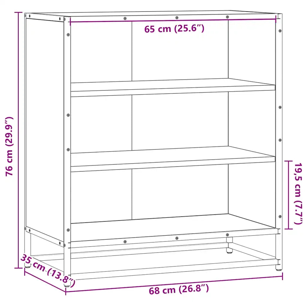 Credenza Rovere Fumo 68x35x76 cm in Truciolato 848976