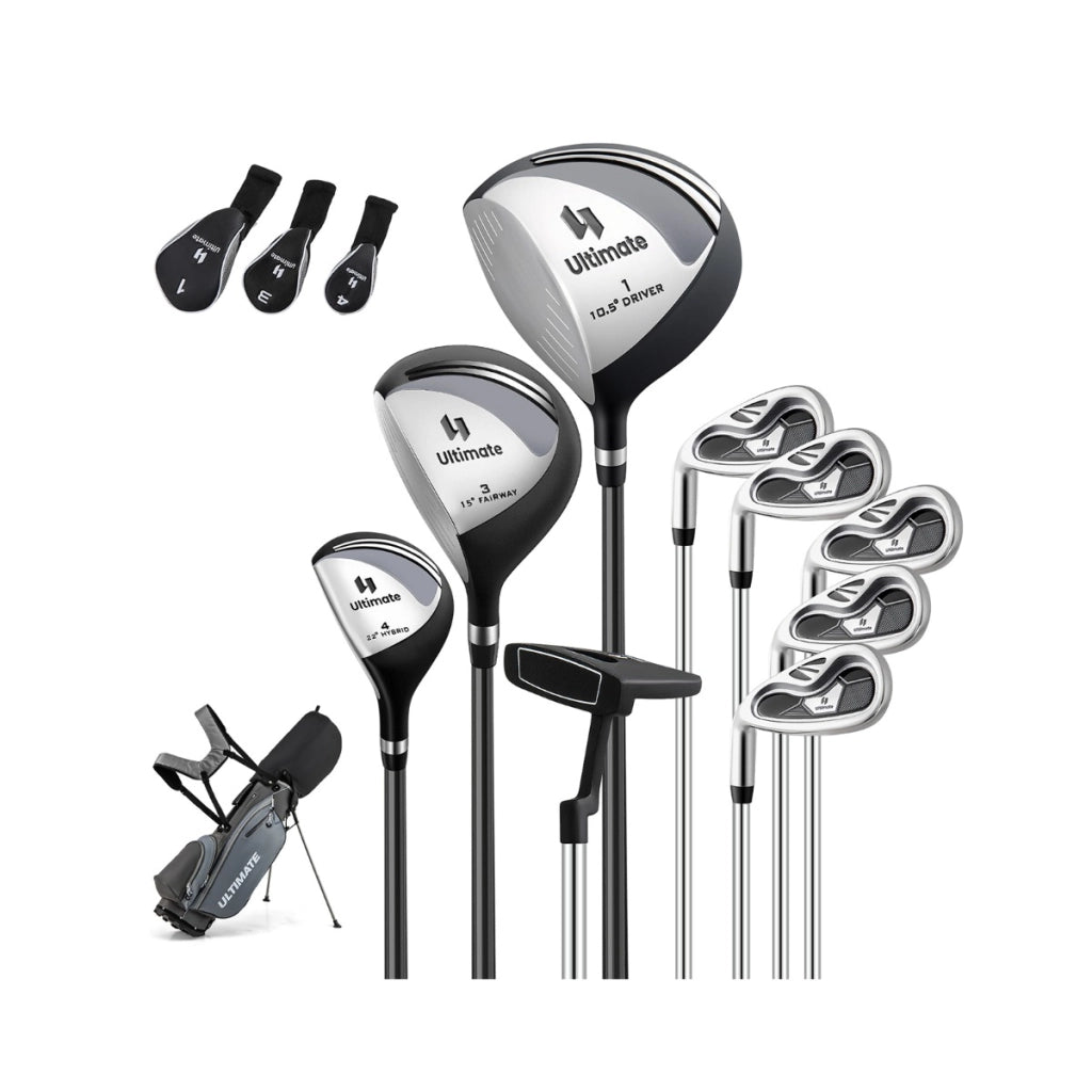 Borsa da golf con supporto driver #1 da 460CC con copri testa, Set completo di mazze da golf per uomo per mancini Grigio