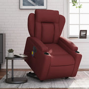 Poltrona Alzapersona Reclinabile Rosso Vino in Similpelle 3204569