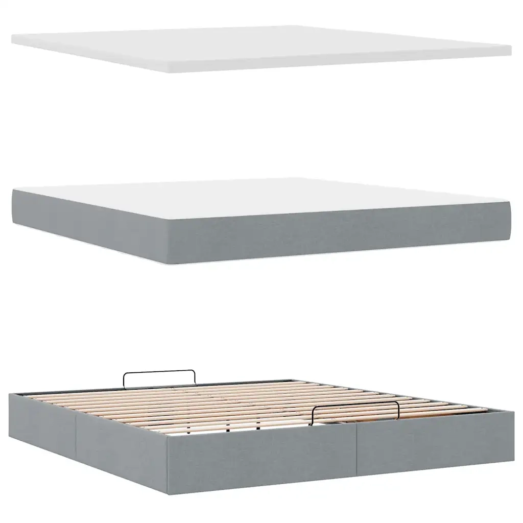 Struttura Letto Pouf con Materasso 160x200 cm in Tessuto 3311120