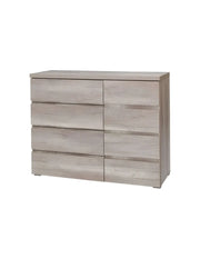 Cassettiera ROMI – 4 cassetti e 1 porta – Colore quercia dab canyon – L110 × P43,5 × H87,5 cm – Camera da letto per adulti