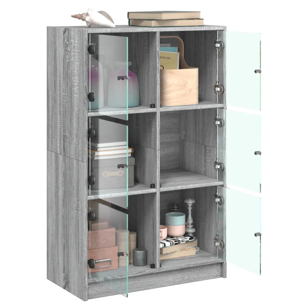 Credenza con Ante Grigio Sonoma 68x37x109 cm Legno Multistrato 3295855
