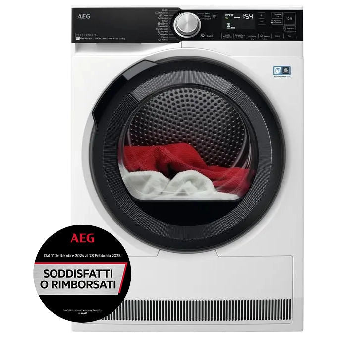 AEG TR9T94ABYS Serie 9000 Asciugatrice Pompa di Calore 9 Kg Classe C AbsoluteCare ProSteam 3D Scan Wi-Fi (85x59,6x63,8 cm) colore Bianco