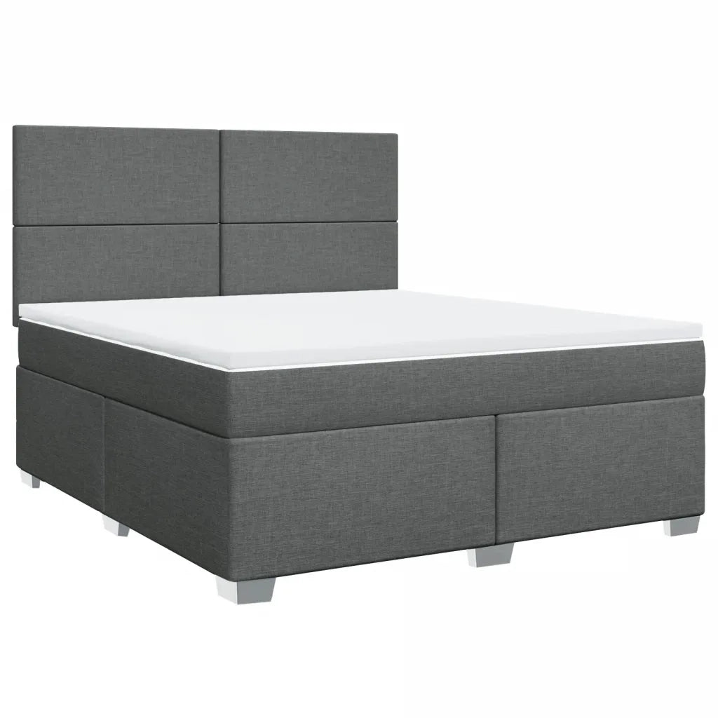 Giroletto a Molle con Materasso Grigio Scuro 180x200 cm Tessuto 3290561