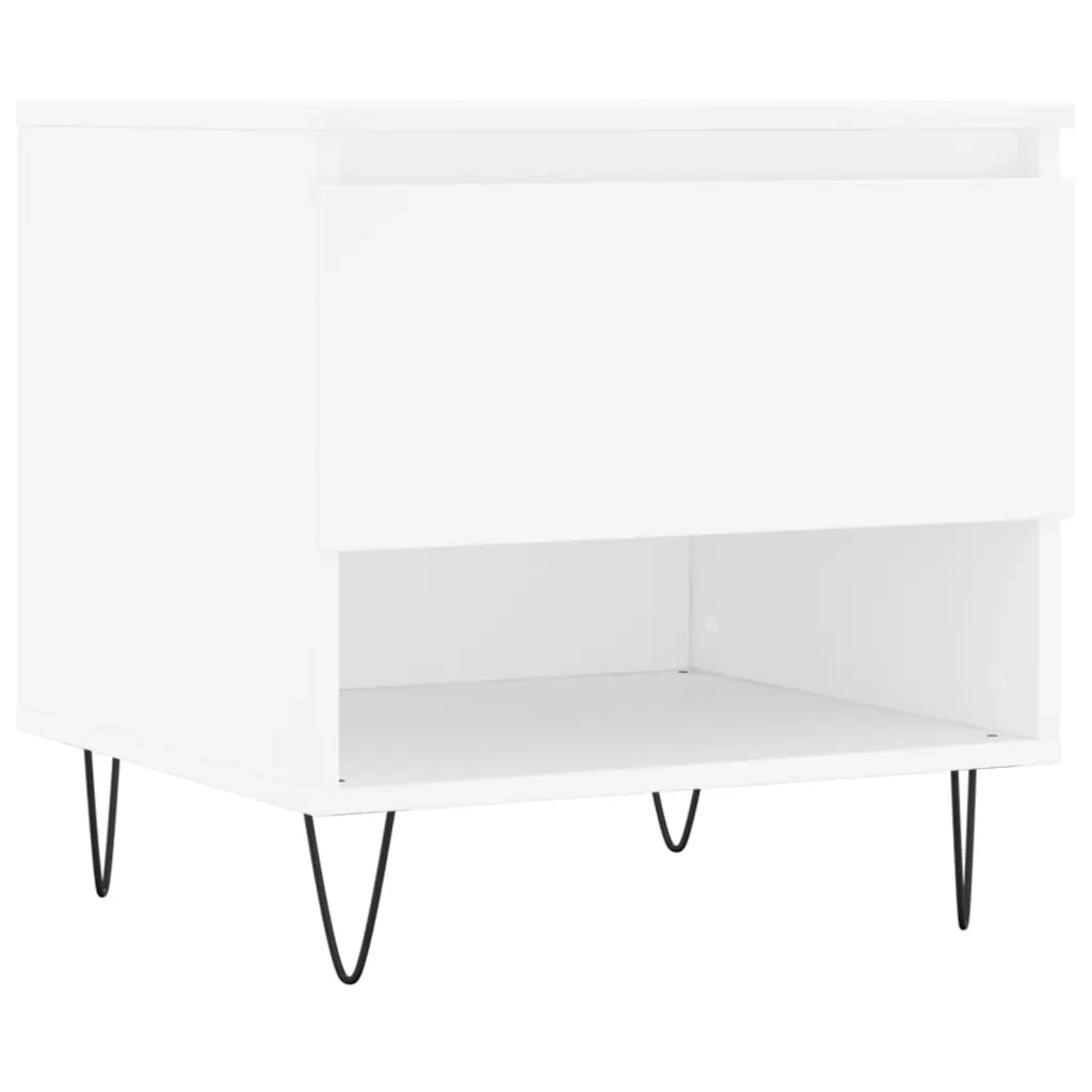 2 pz Tavolini salotto | Tavolino da caff¨¨ | Tavolino da Soggiorno Bianchi 50x46x50 cm in Legno Multistrato