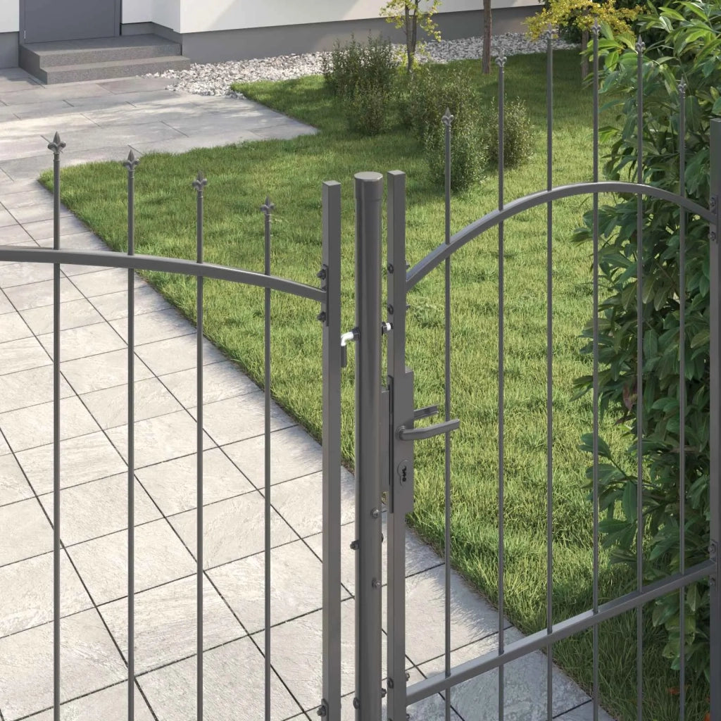 Cancello da giardino Woerden Grigio 175 x 500 cm Acciaio 42008920