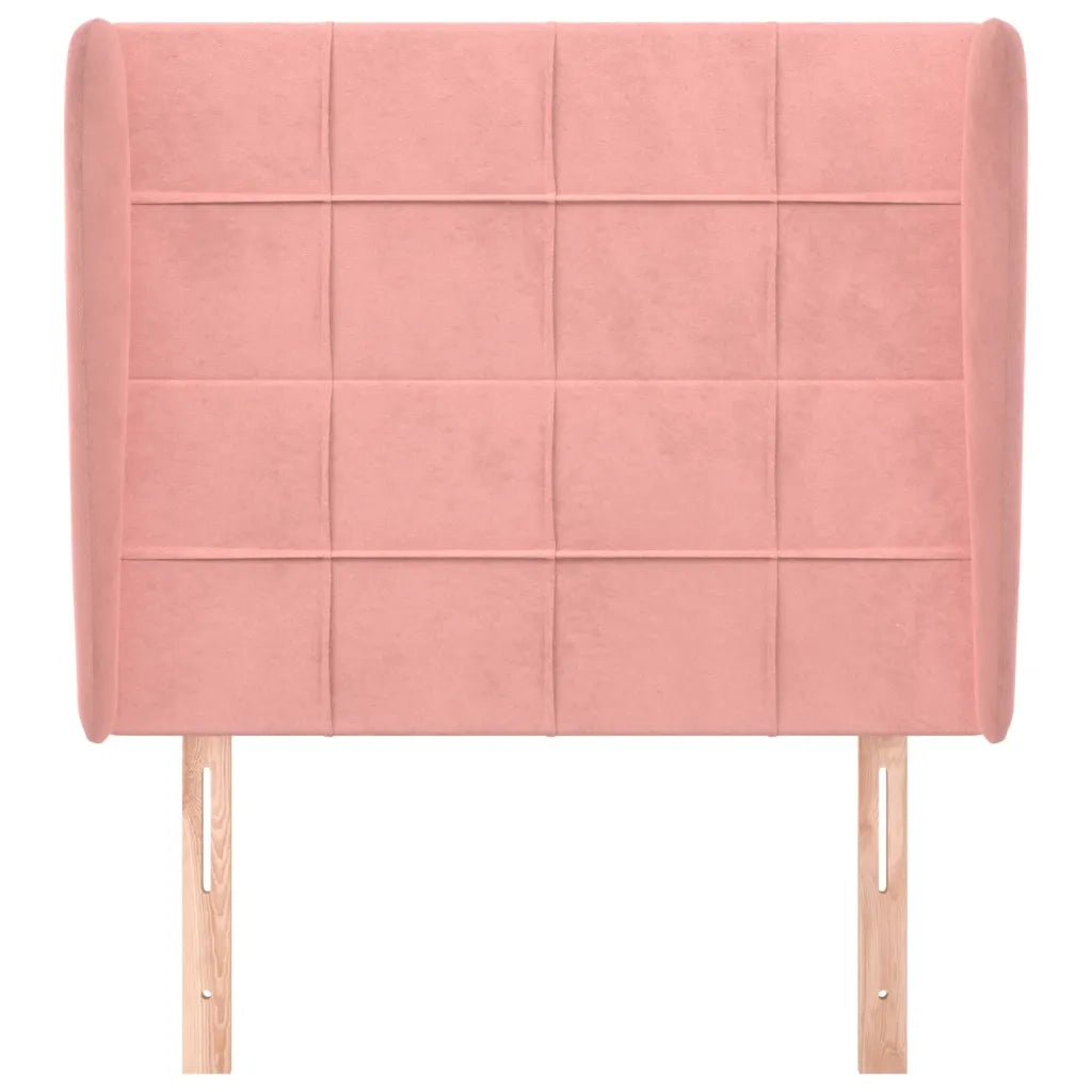 Testiera ad Orecchio Rosa 83x23x118/128 cm in Velluto