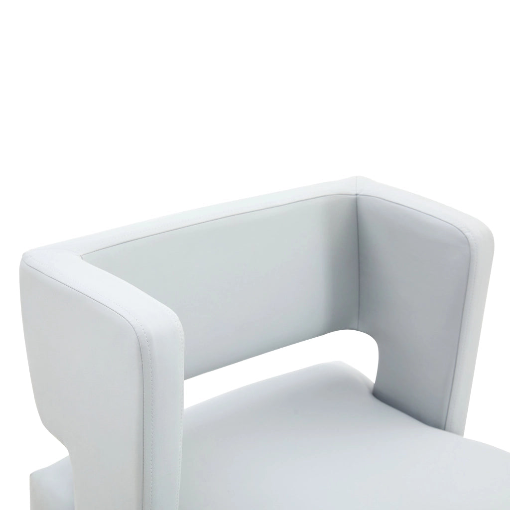 Sgabello da bar con seduta imbottita in PU e gambe in metallo, design nordico, facile da pulire, grigio chiaro 61 × 60,5 × 54 cm