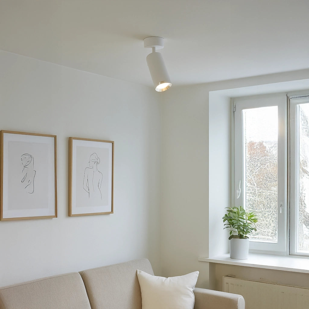 Faretto soffitto Mica bianco cromo tondo orientabile GU10
