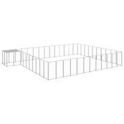 Recinto per animali da esterno per cani in acciaio color argento 37,51 m² 02_0000274