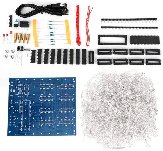 Kit di costruzione del cubo LED 3D 8x8x8 - Cubo luminoso programmabile kit di LED spettro - Elettronica artigianale - Contenuto in HTML