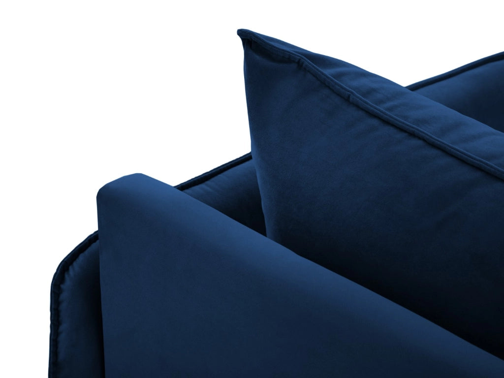 Cosmopolitan Design - Chaise longue destra "Vienna" in velluto blu reale 