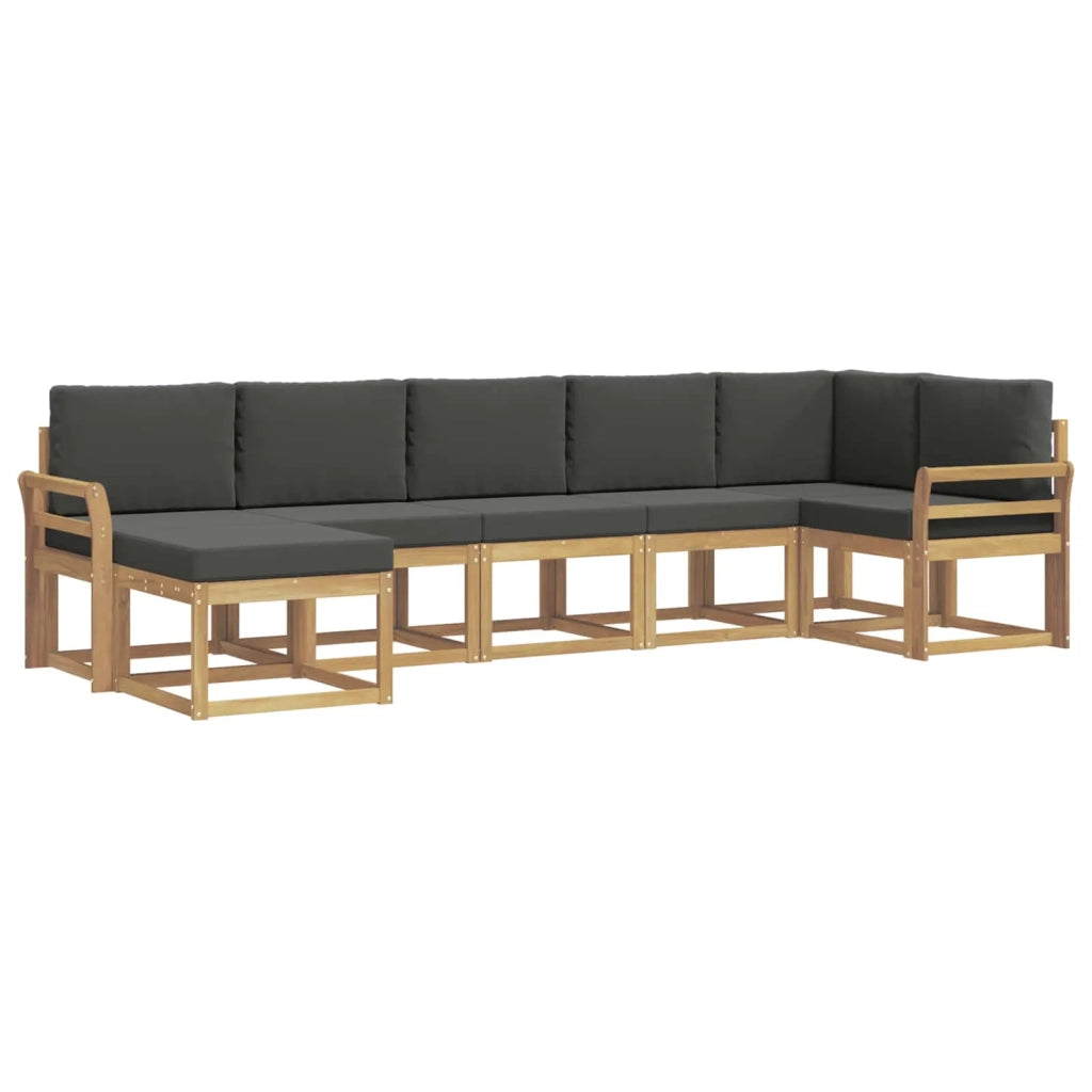 Set di divani da esterno 7 pz Bianco e Antracite Poliestere 3387946