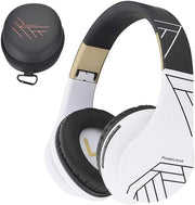 Cuffie Bluetooth Over-Ear con Microfono, Slot per Micro SD e Radio FM - Inclinabili, Comode e Adatti per Smartphone, Tablet e Laptop (Nero/Bianco)