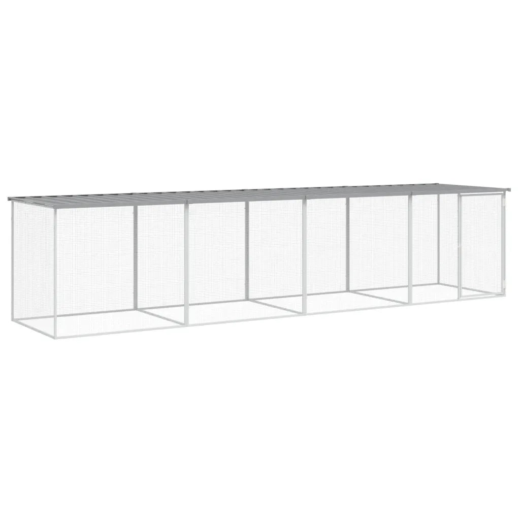 Gabbia Polli Tetto Grigio Chiaro 403x98x90 cm Acciaio Zincatocod mxl 76892