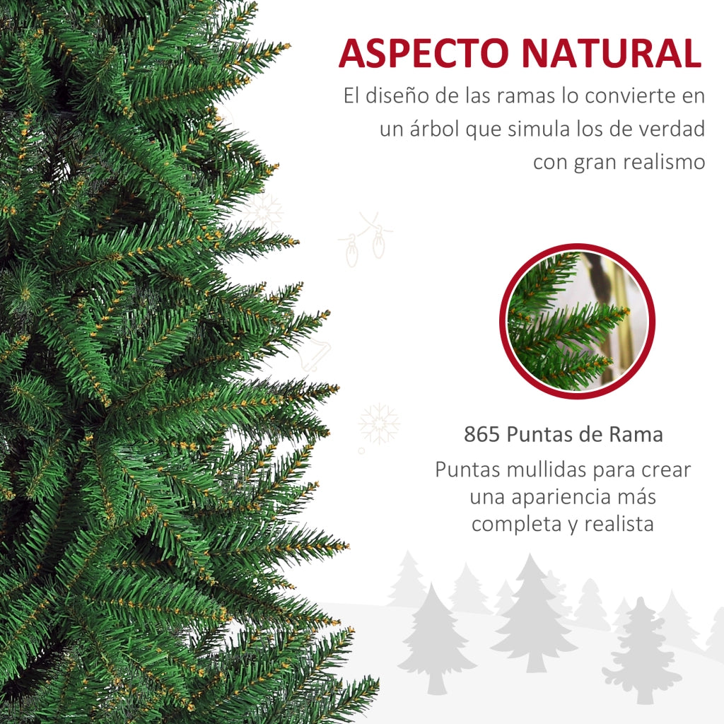 Albero di Natale Artificiale con Supporto ¨C zephmum ¨C 210 cm Verde 865 Rami