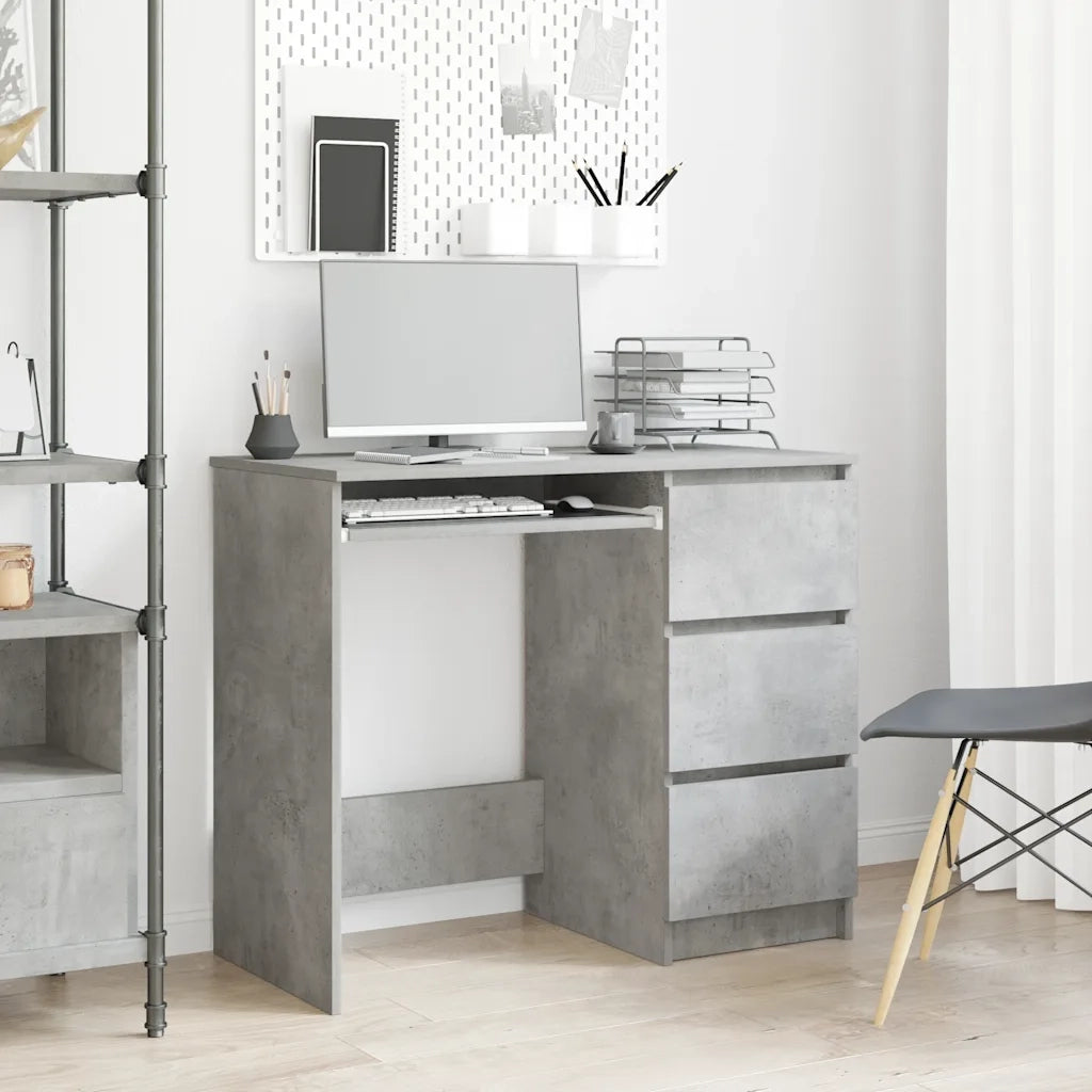 Scrivania Grigio Cemento 90x45x76 cm in Legno Multistrato