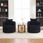POLTRONA girevole 360° con vano contenitore 76x79x78 cm in velluto a coste nero